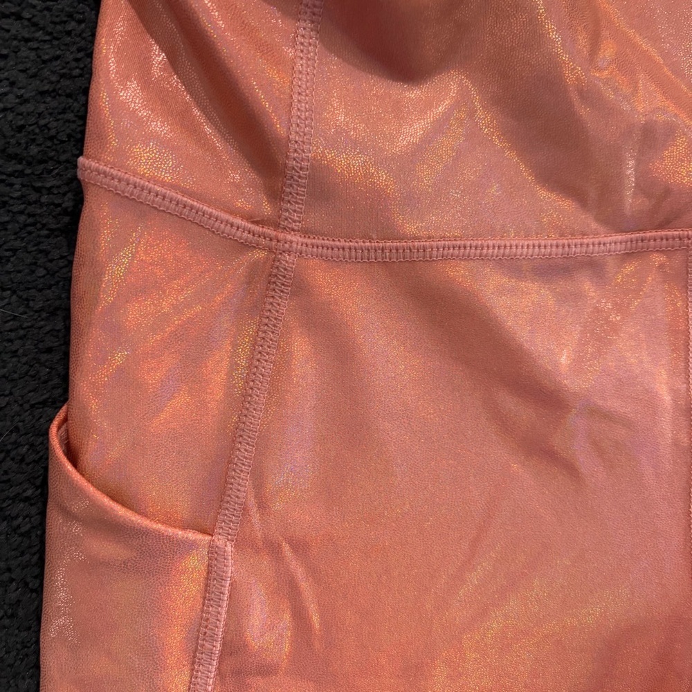 Fabletics Iridescent Peach-Coral High-Waisted Leggings - Picture 8 of 16